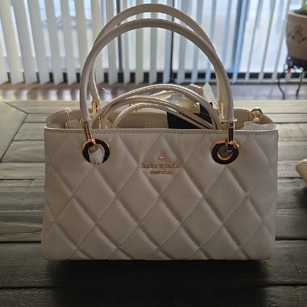 Kate Spade Cream Quilted Satchel Crossbody NWT
